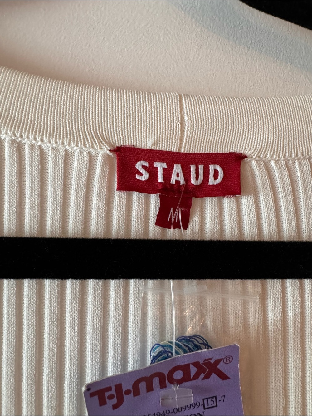 STAUD Long Ribbed Colorblock Dress in White, Yellow & Blue Shades - Picture 2 of 4